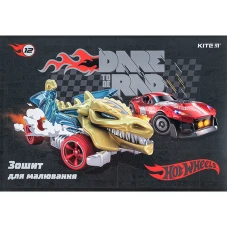Зошит для малювання, 12 арк., скоба, гібр. лак + УФ лак, Hot Wheels HW24-241 Kite
