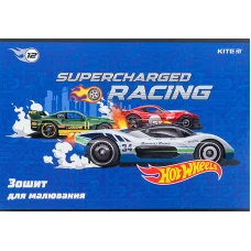 Зошит для малювання, 12 арк., скоба, гібр. лак + УФ лак, Hot Wheels HW24-241 Kite