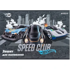 Зошит для малювання, 12 арк., скоба, гібр. лак + УФ лак, Hot Wheels HW24-241 Kite