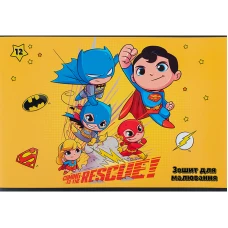 Зошит для малювання, 12 арк., скоба, софт тач + УФ лак, DC Comics DC24-241 Kite