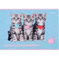 Зошит для малювання, 12 арк., скоба, софт тач + УФ лак, Studio Pets SP24-241 Kite