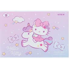 Зошит для малювання, 12 арк., скоба, УФ лак + глітер, Hello Kitty HK24-241 Kite