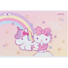 Зошит для малювання, 12 арк., скоба, УФ лак + глітер, Hello Kitty HK24-241 Kite