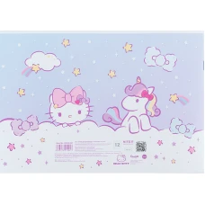 Зошит для малювання, 12 арк., скоба, УФ лак + глітер, Hello Kitty HK24-241 Kite