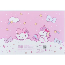 Зошит для малювання, 12 арк., скоба, УФ лак + глітер, Hello Kitty HK24-241 Kite