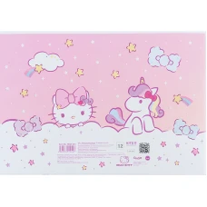 Зошит для малювання, 12 арк., скоба, УФ лак + глітер, Hello Kitty HK24-241 Kite