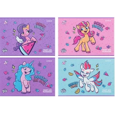 Зошит для малювання, 12 арк., скоба, УФ лак + глітер, My Little Pony LP24-241 Kite