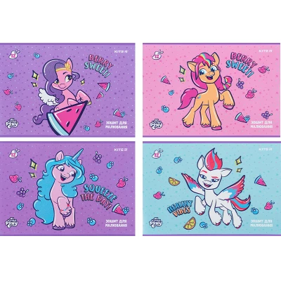 Зошит для малювання, 12 арк., скоба, УФ лак + глітер, My Little Pony LP24-241 Kite