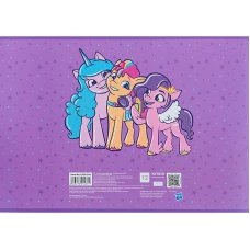 Зошит для малювання, 12 арк., скоба, УФ лак + глітер, My Little Pony LP24-241 Kite