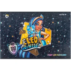 Зошит для малювання, 12 арк., скоба, УФ лак + глітер, Monster High MH24-241 Kite