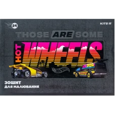 Зошит для малювання, 24 арк., скоба, софт тач + УФ лак, Hot Wheels HW24-242 Kite