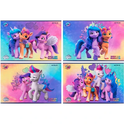 Зошит для малювання, 24 арк., скоба, УФ лак + глітер, My Little Pony LP24-242 Kite