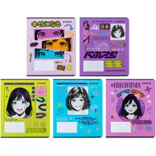 Зошит 12 арк., клітинка, софт тач + УФ лак, Kite Anime K24-232-1