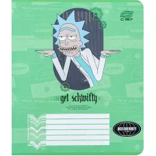 Зошит 18 арк., клітинка, софт тач + УФ лак, Rick and Morty RM24-236 Kite