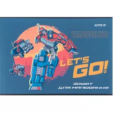 Зошит для малювання, 12 арк., скоба, софт тач + УФ лак, Transformers TF24-241 Kite