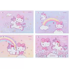 Зошит для малювання, 12 арк., скоба, УФ лак + глітер, Hello Kitty HK24-241 Kite