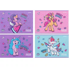 Зошит для малювання, 12 арк., скоба, УФ лак + глітер, My Little Pony LP24-241 Kite