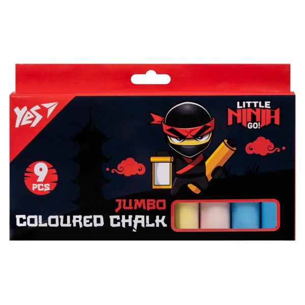 Крейда кольорова Jumbo, 9 шт., "Ninja" 400503 YES