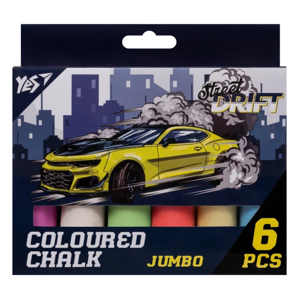 Крейда кольорова Jumbo, 6 шт., "Street Drift" 400500 YES
