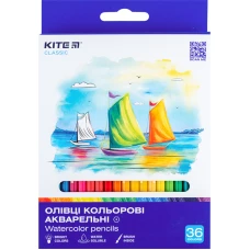 Олівці кольорові акварельні, 36 шт. Kite Classic, K-1052