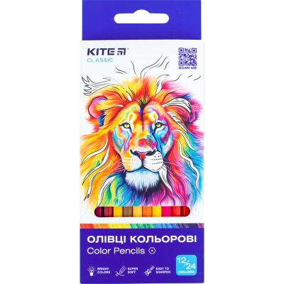 Олівці кольорові двосторонні, 12 шт. Kite Classic, K-054