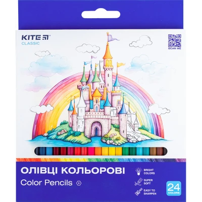 Олівці кольорові, 24 шт. Kite Classic, K-055