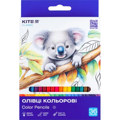 Олівці кольорові, 36 шт. Kite Classic, K-057