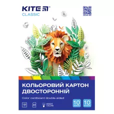 Картон кольоровий двостор. (10арк/10кол), А5  Kite Classic K-289