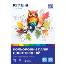 Папір кольоровий двостор. (10арк/10кол), А5 Kite Classic K-293