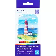 Олівці кольорові акварельні, 12 шт. Kite Classic, K-1049