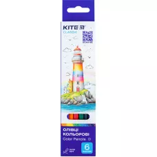 Олівці кольорові, 6 шт. Kite Classic, K-050