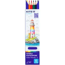 Олівці кольорові, 6 шт. Kite Classic, K-050