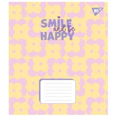 Зошит А5/18 арк кліт YES Smile and be happy, 767247