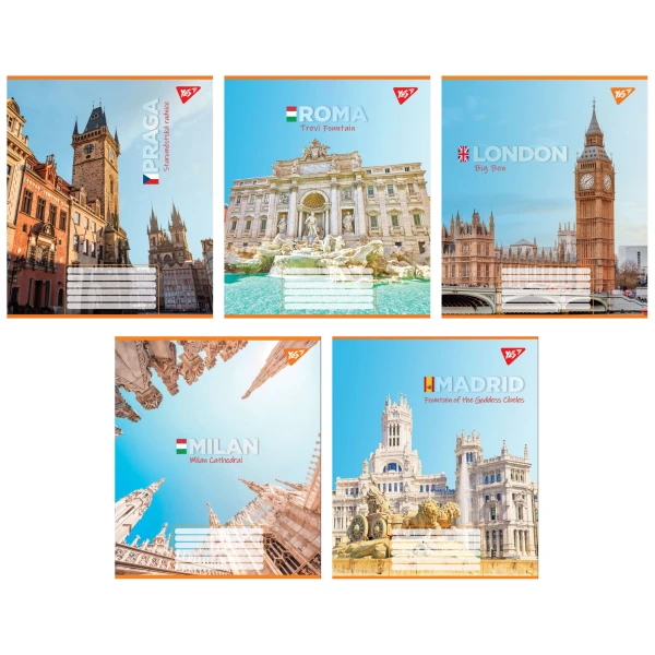 Зошит А5/60 арк кліт YES Greatest cityes, 767143