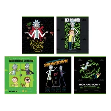 Зошит 24 арк., лінія, софт тач + УФ лак, Rick and Morty RM24-239 Kite