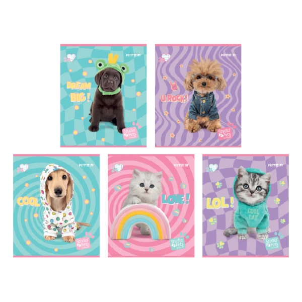 Зошит 24 арк., лінія, софт-тач + УФ лак, Studio Pets SP24-239 Kite