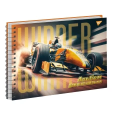 Альбом для малювання, А4 40 арк. 100г/м2, спіраль "Racing" виб.гібрід.лак, 130575 YES