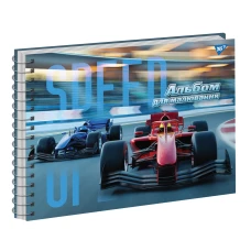 Альбом для малювання, А4 40 арк. 100г/м2, спіраль "Racing" виб.гібрід.лак, 130575 YES