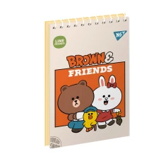 Зошит для записів А7, 80арк. кліт., од.спіраль, "Line Friends" 151968 YES