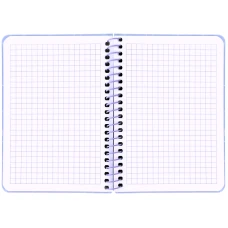 Блокнот на спіралі пласт. обкл., B6, 80 арк., кліт., фіолетовий, 8463-1-A