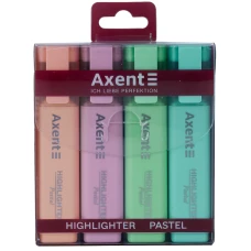 Маркер Highlighter 2537-A, 1-5 мм клиноп., набір 4х пастель