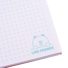 Блокнот В6+ 100арк., крапка, подв. cпіраль з пласт. кишенею "Line Friends", 151791 YES