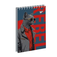 Зошит для записів А7, 80арк. кліт., од.спіраль, "Rebel" 151945 YES