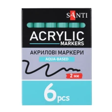 Маркер акриловий SANTI SAC-19, зелений, 2 мм. 391048