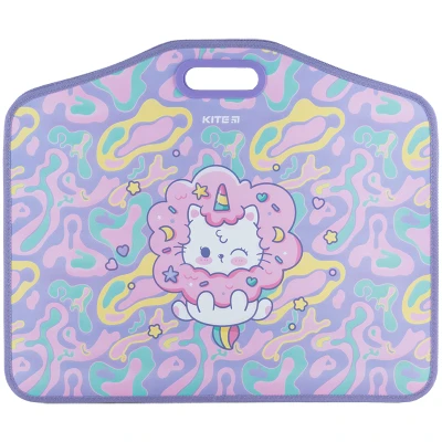 Портфель на липучках, 1 відділ., A3 Rainbow Catcorn K24-208-1 Kite