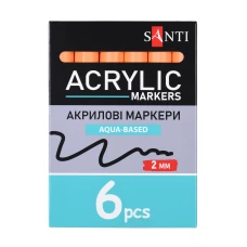 Маркер акриловий SANTI SAC-03, помаранчевий, 2 мм. 391032