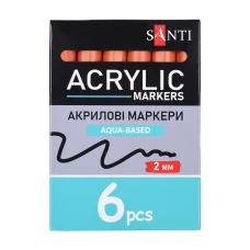 Маркер акриловий SANTI SAC-06, коричневий, 2 мм. 391035