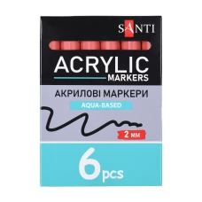 Маркер акриловий SANTI SAC-07, червоний, 2 мм. 391036