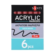 Маркер акриловий SANTI SAC-08, бордовий, 2 мм. 391037