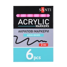 Маркер акриловий SANTI SAC-09, рожевий, 2 мм. 391038